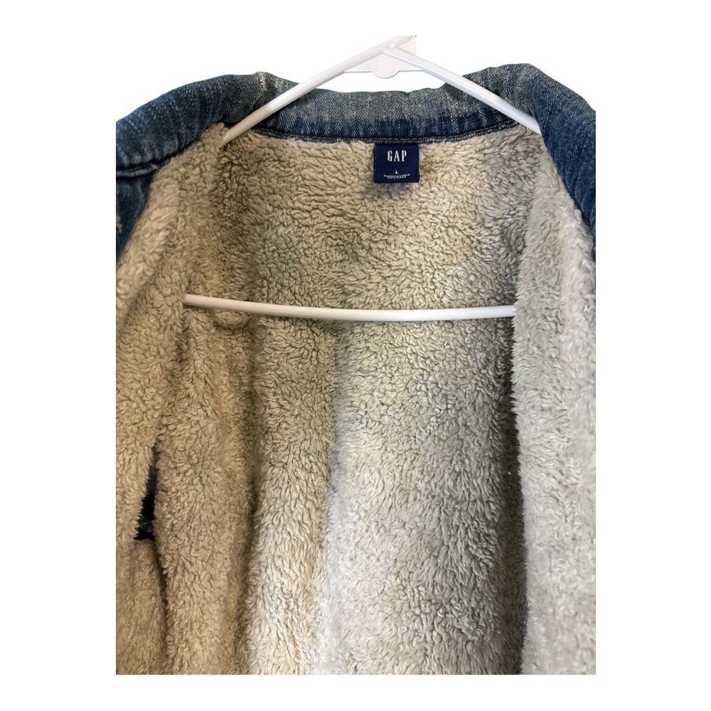 GAP Blue Denim Jacket with Sherpa Lining - Picture 4 of 4